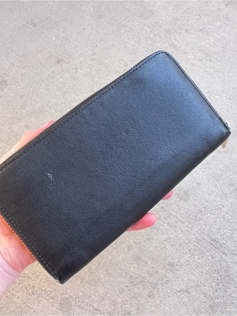 Angela Roi black zip wallet